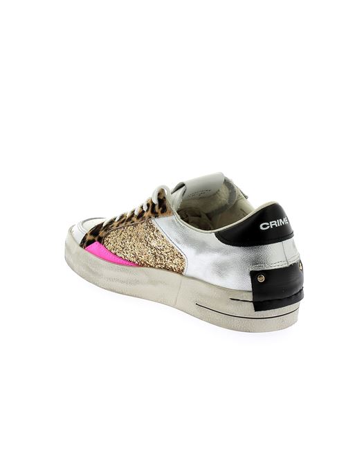 Sk8 Deluxe sneakers da donna in pelle bianca e argento CRIME LONDON | 2810368